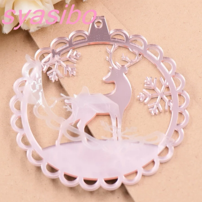 Mirror Acrylic Christmas Reindeer Bauble Blank