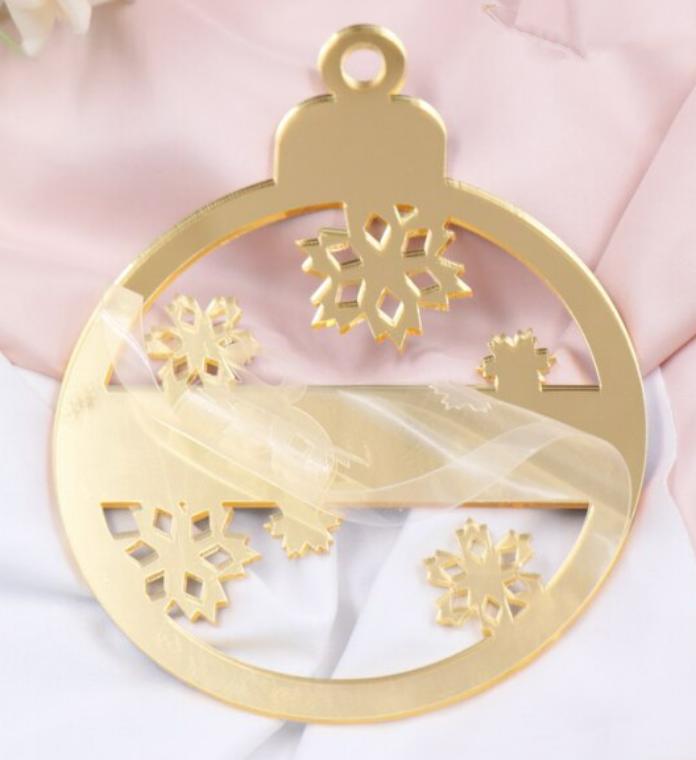 Mirror Acrylic Christmas Snowflake Bauble Blank