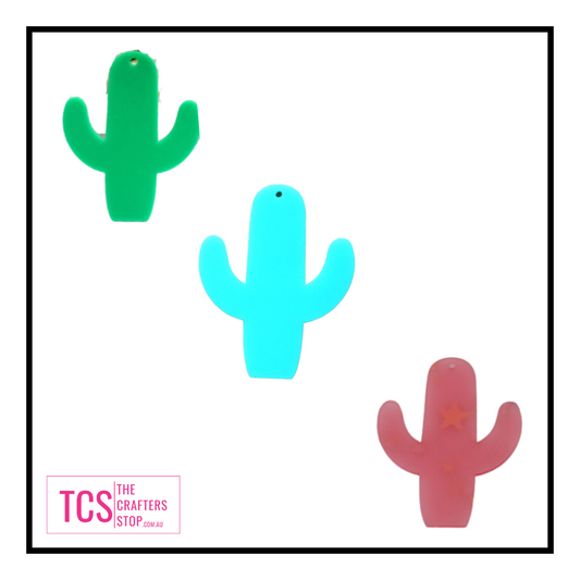 Acrylic Cactus Shape Blank (3 Colours)