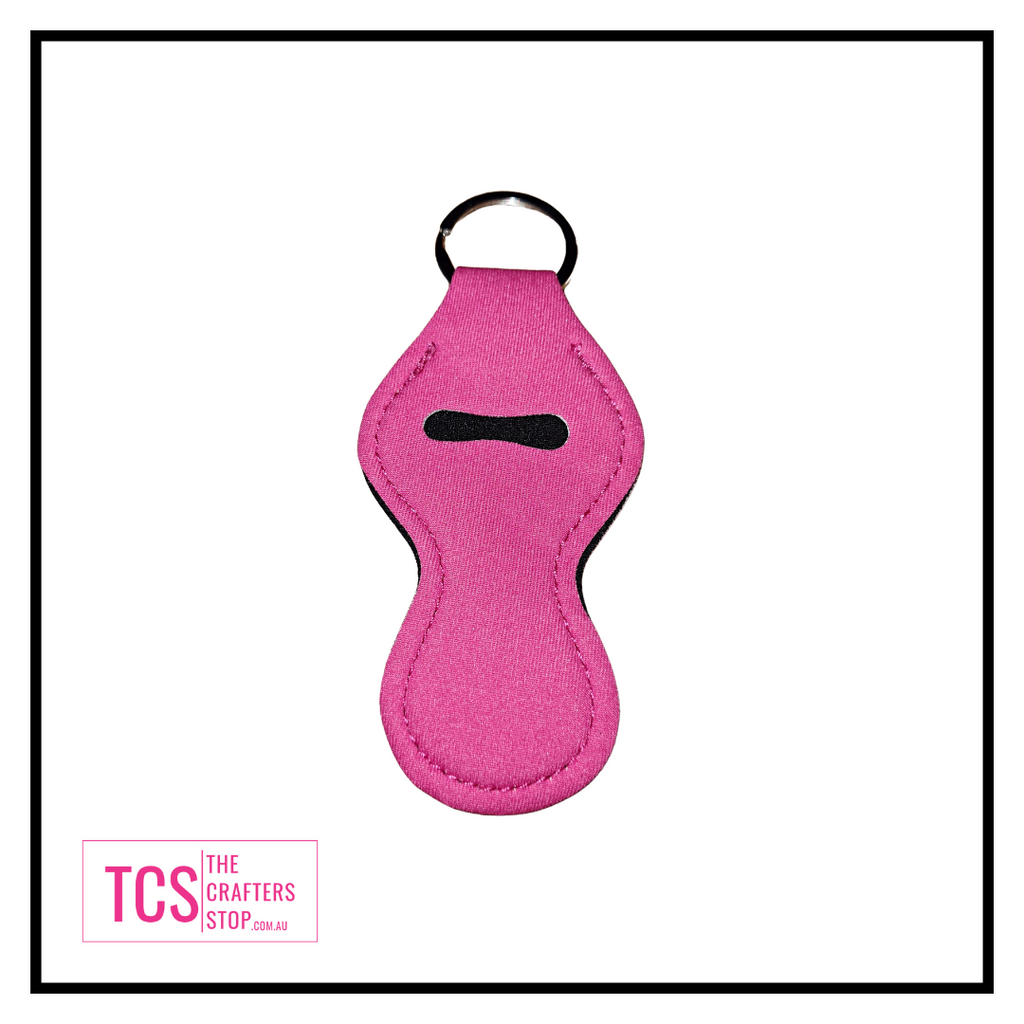 Neoprene Chap Stick or Lip Balm Holders with Keyring