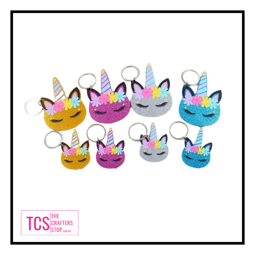 Decorative Acrylic Unicorn Head Keyring