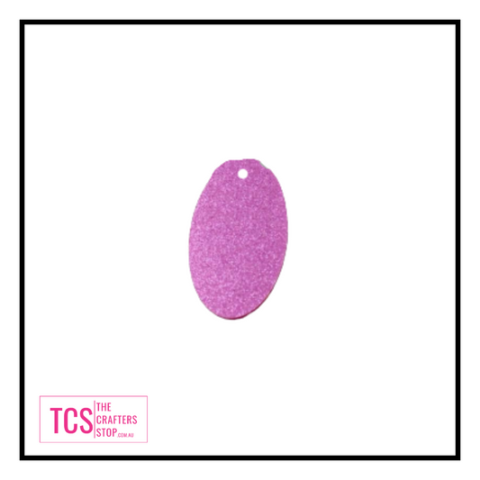 Purple Glitter Acrylic Oval Blank