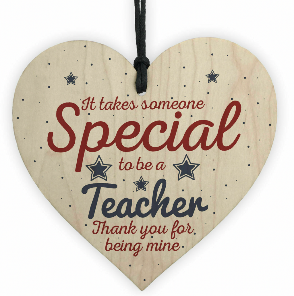 Wooden Hanging Heart Decoration - Great Teachers Gifts