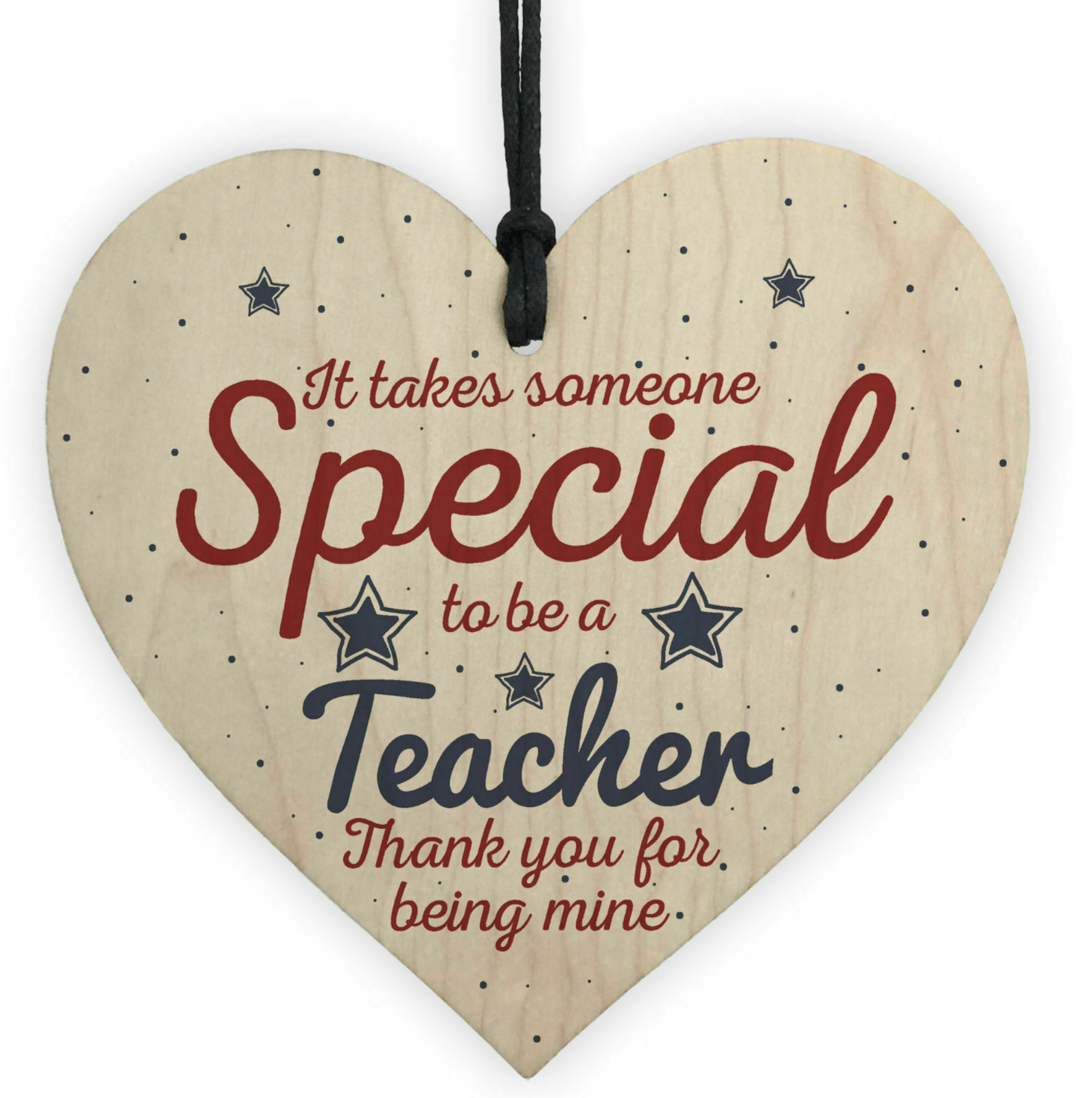 Wooden Hanging Heart Decoration - Great Teachers Gifts