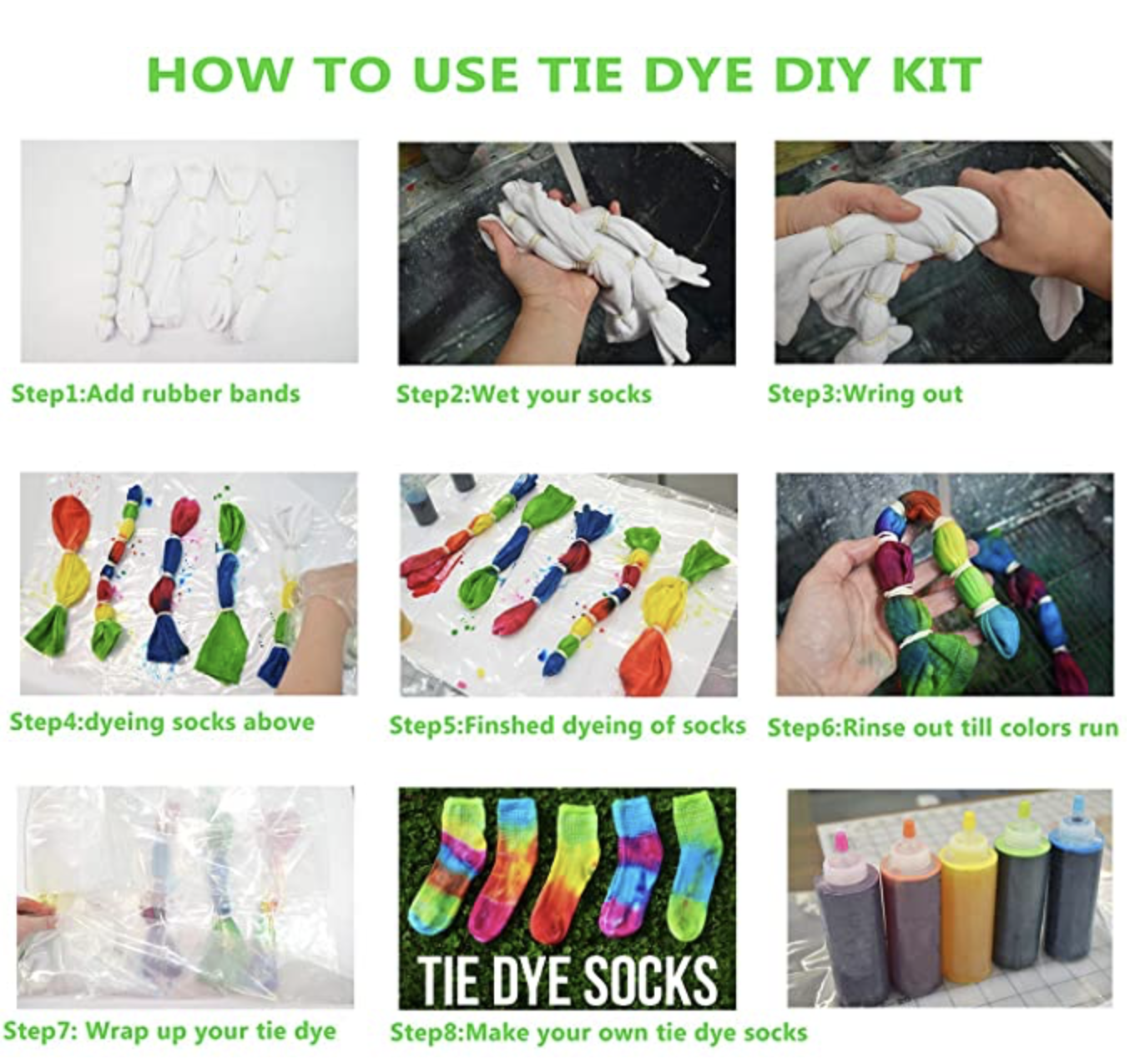 Tie Dye Kit - 3 Colours (Purple/Teal/Fuchsia)