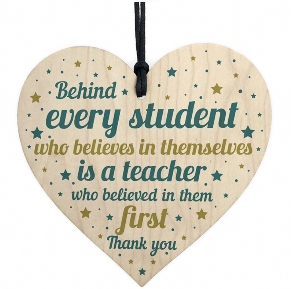 Wooden Hanging Heart Decoration - Great Teachers Gifts