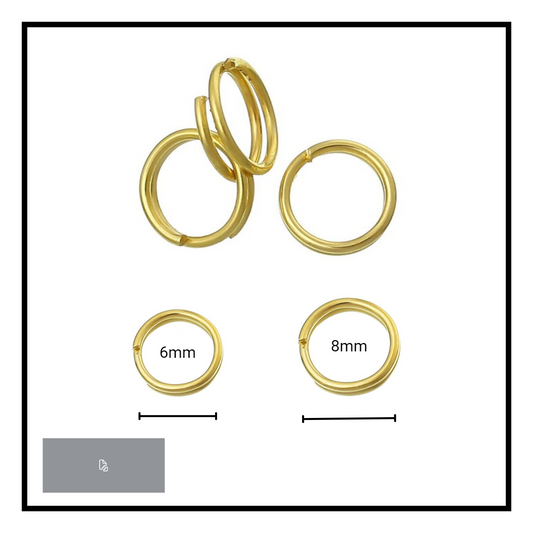 6/8mm Gold Split Rings (240 Pack)