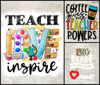Teacher Themed Ready Made DTF Iron On Transfers