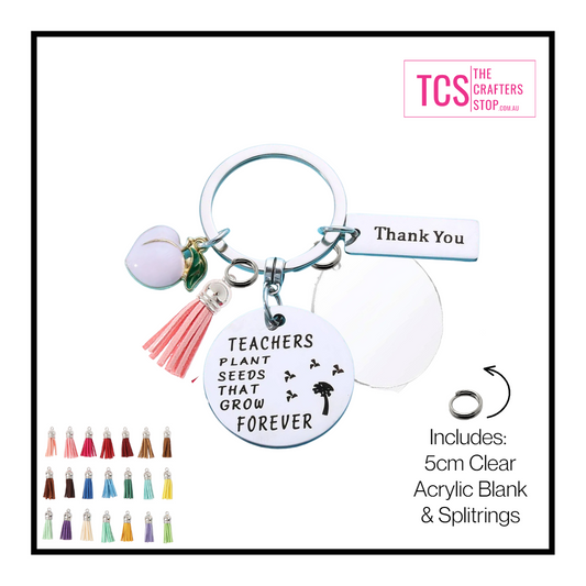 Teachers Metal Keyrings wit Acrylic Blank