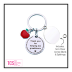 Teachers Metal Keyrings wit Acrylic Blank