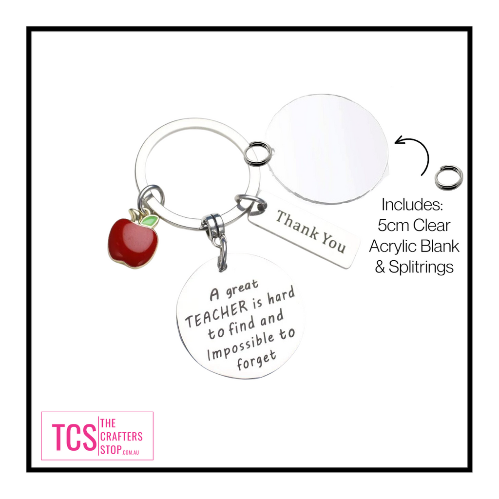 Teachers Metal Keyrings wit Acrylic Blank