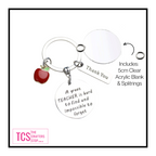 Teachers Metal Keyrings wit Acrylic Blank