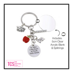 Teachers Metal Keyrings wit Acrylic Blank
