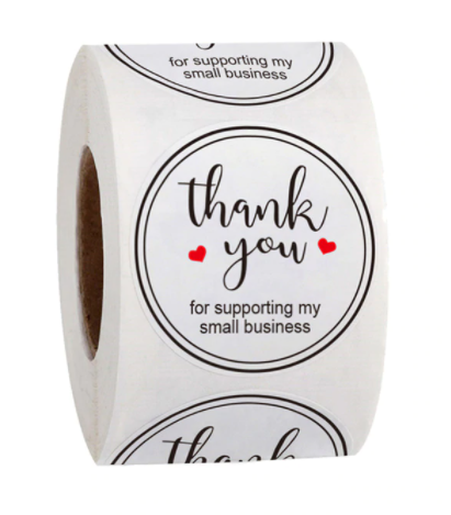 "Thank You" Business Stickers (500pcs or 100pcs)