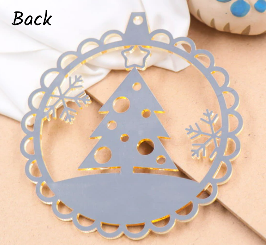 Mirror Acrylic Christmas Tree Bauble Blank