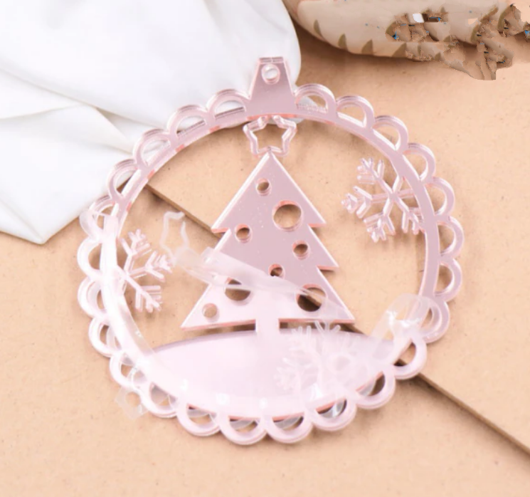 Mirror Acrylic Christmas Tree Bauble Blank