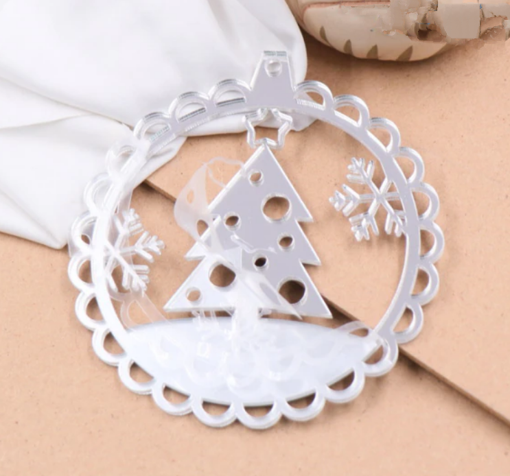 Mirror Acrylic Christmas Tree Bauble Blank