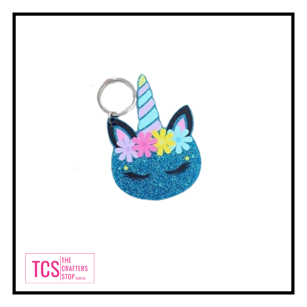 Decorative Acrylic Unicorn Head Keyring