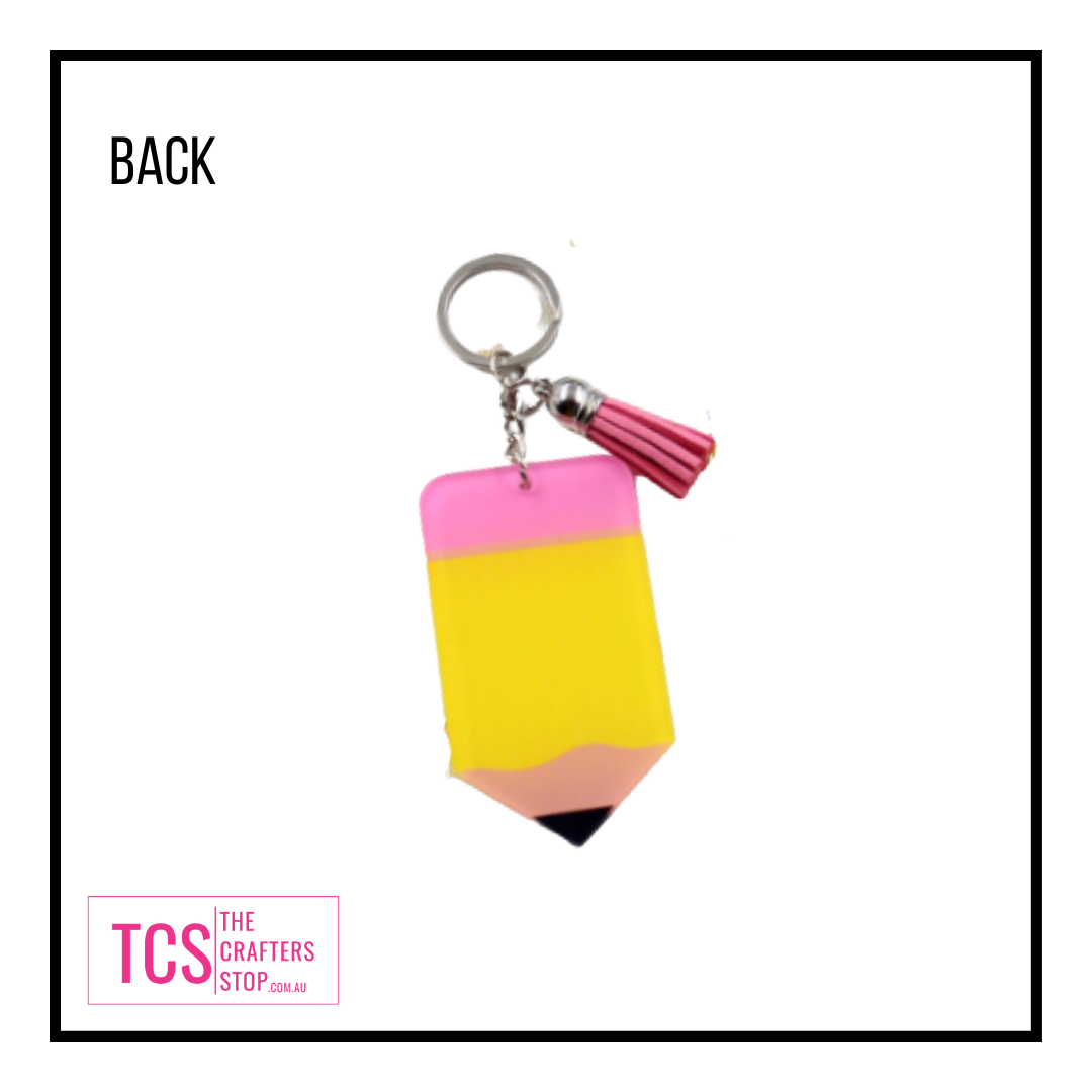 Acrylic Pencil Keyring with Tassel - Great Teachers Gift