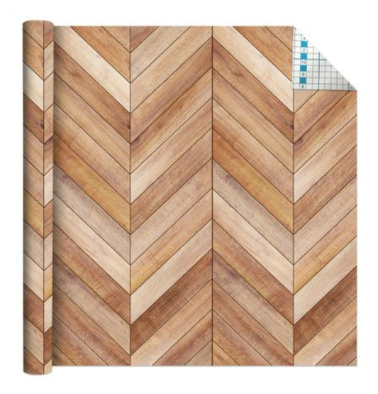 Self Adhesive Vinyl Pattern Roll - Wood Parquet