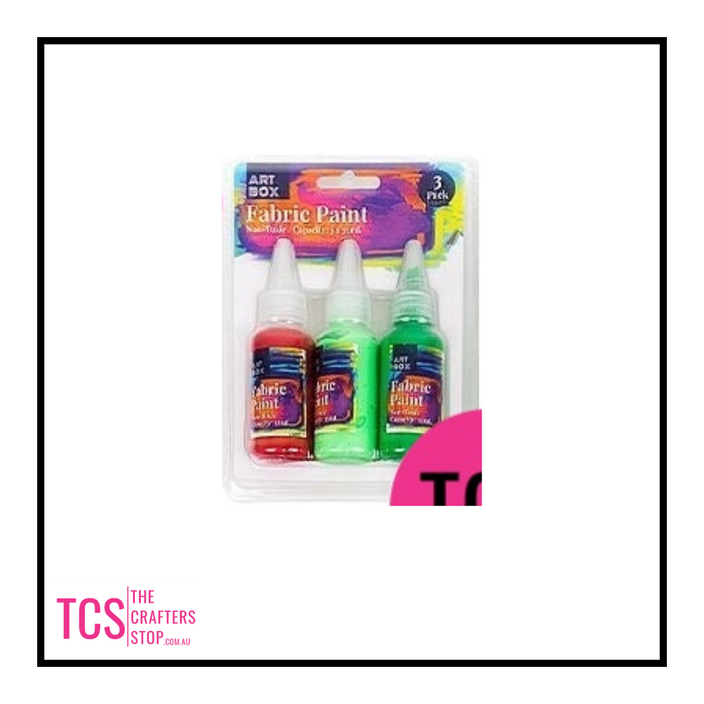 3Pk of Fabric Paints - Assorted colours